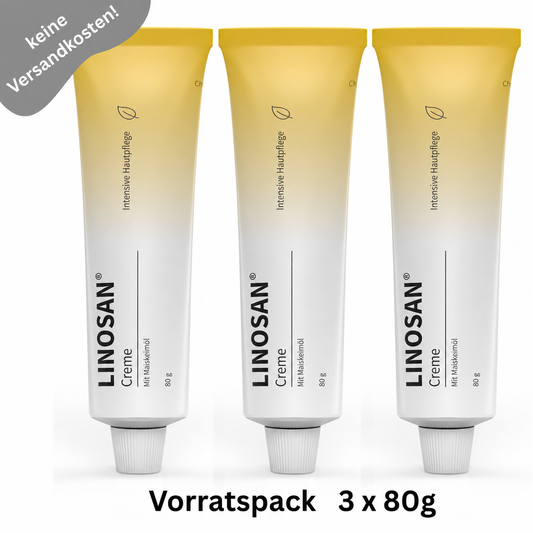 LINOSAN® Creme 3 x 80 g – VORRATSPACK - intensive Pflege und Schutz
